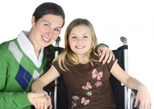 little girl and woman smiling