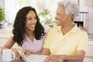 two beautiful women smiling